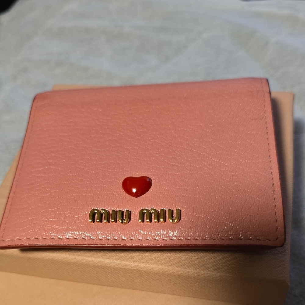 Miu Miu Pink Wallet with Gold Accents